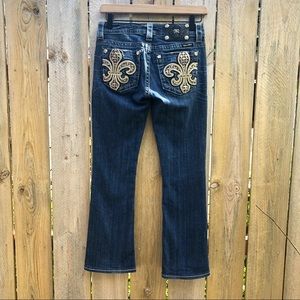 *Miss Me |  Embellish Fleur De Lis Boot Cut  Sz 25